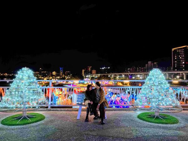 ▲2026辰光橋光雕展2/14點燈。（圖／高灘處提供）