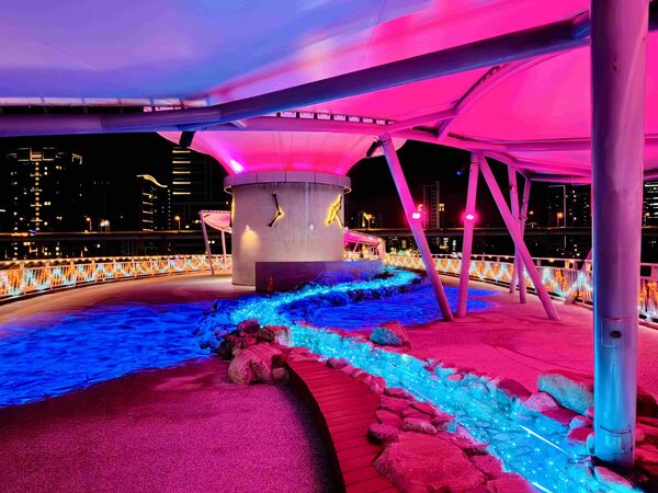 ▲2026辰光橋光雕展2/14點燈。（圖／高灘處提供）