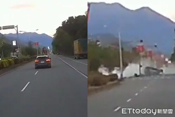 ▲▼24歲鍾姓憲兵在台9線204.5公里處車禍身亡。（圖／記者王兆麟翻攝）