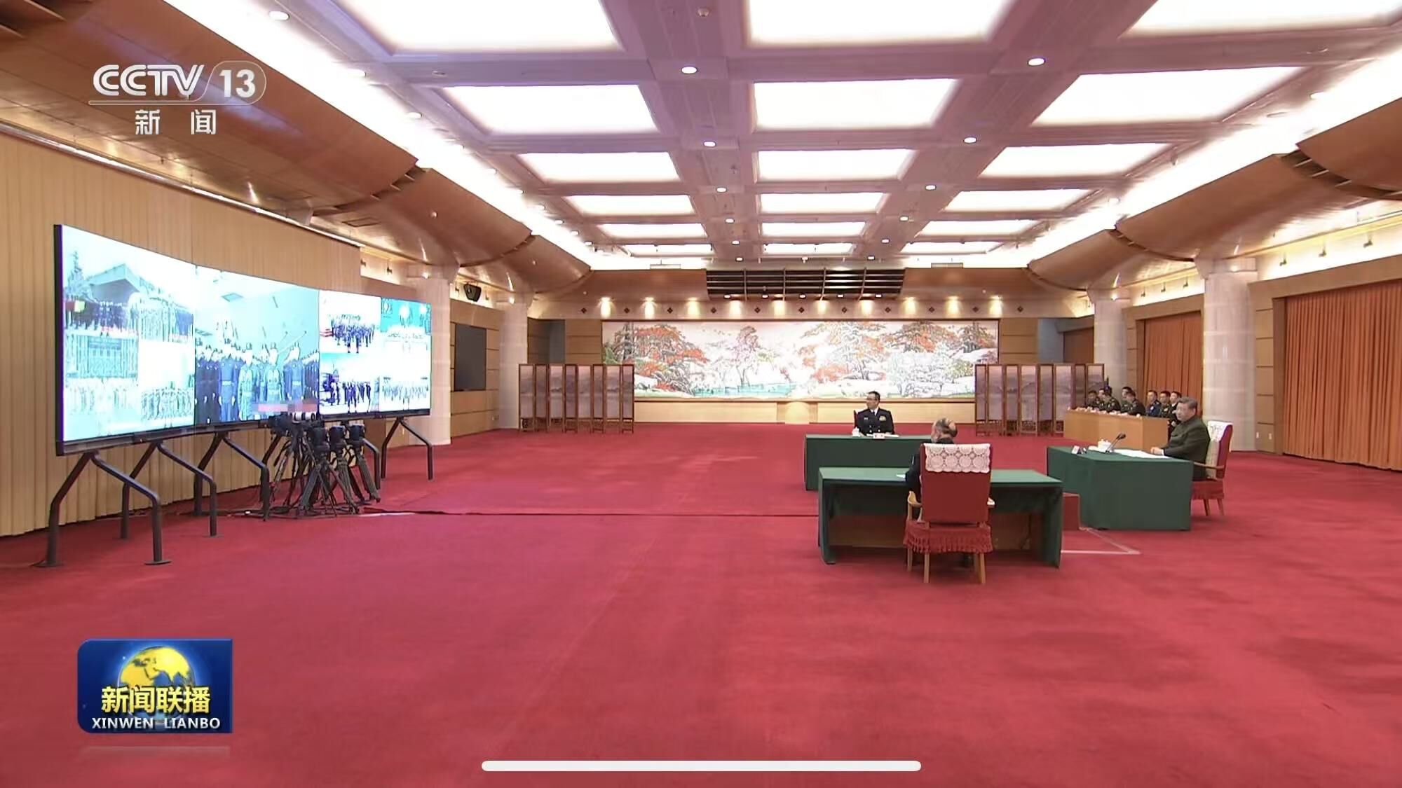 ▲▼ 2026.2.10，中共中央軍委主席習近平在北京八一大樓與全軍視訊，春節期間視察，強調全軍戰備不停歇。            。（圖／翻攝 央視新聞聯播）