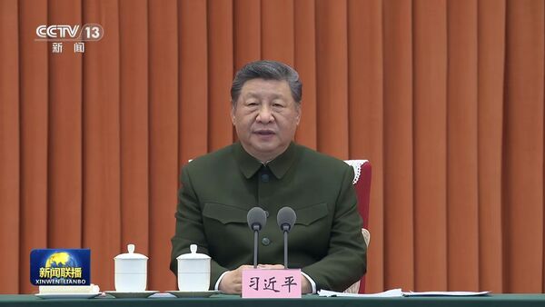 ▲▼ 2026.2.10，中共中央軍委主席習近平在北京八一大樓與全軍視訊，春節期間視察，強調全軍戰備不停歇。            。（圖／翻攝 央視新聞聯播）