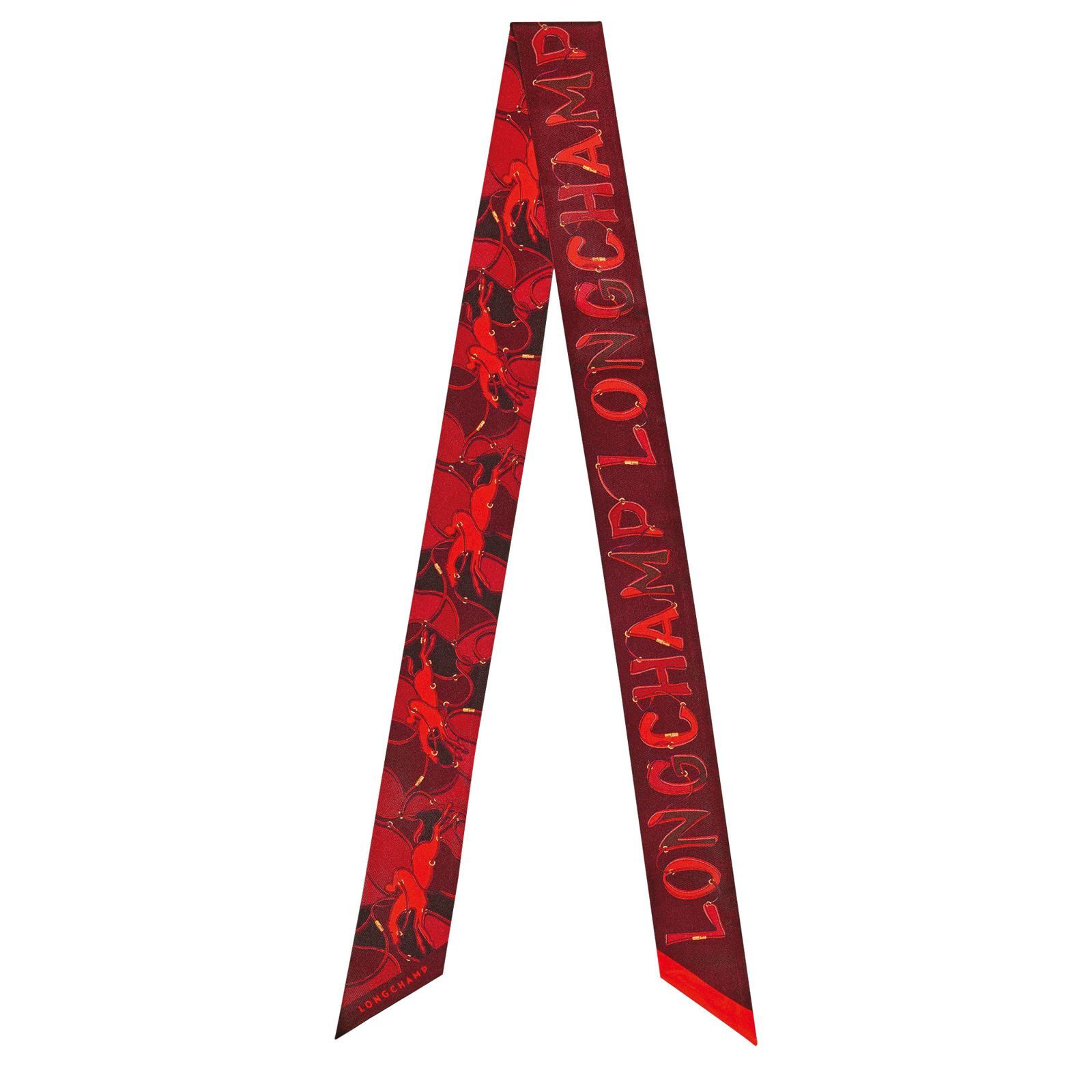 駿馬奔騰絲帶，是領巾也是束髮帶。NT$5,000（Longchamp提供）