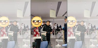 梁朝偉機場眼神死　劉嘉玲一旁「吃瓜」笑翻全網