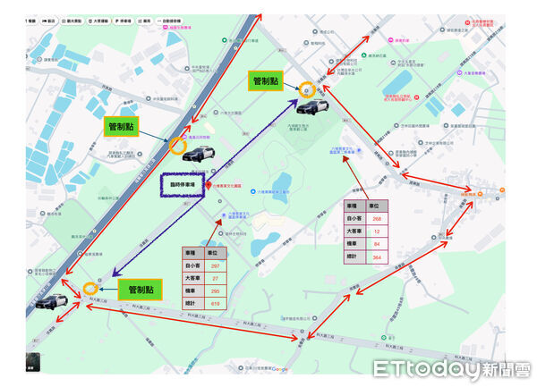 ▲內埔警因應春節六堆客家文化園區交通作為。（圖／記者陳崑福翻攝）