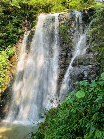 ▲滿月圓處女瀑布,拉拉山巨木,內洞瀑布蘊含充沛的負離子,觀霧遠眺壯闊的聖稜線。（圖／林業保育署新竹分署提供）