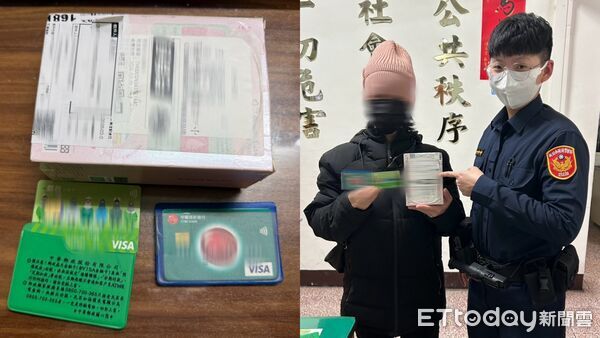 ▲新北女寄出2張提款卡 警攔截物流神救援。（圖／記者郭世賢翻攝）
