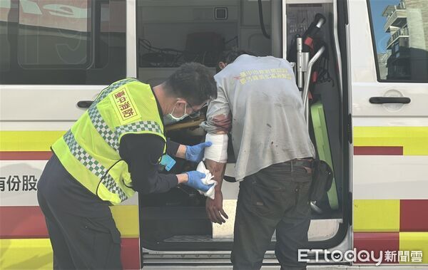 ▲▼台中工人電鋸受傷。（圖／記者許權毅攝）