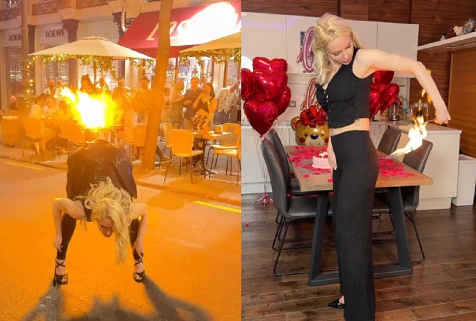 有片／俄火辣魔術師吞火球後驚現臀部噴火機　124萬網友看呆：有神力？