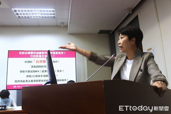 ▲立委陳亭妃表示，台美對等貿易新架構有助穩定台南產業信心。（記者林東良攝，下同）