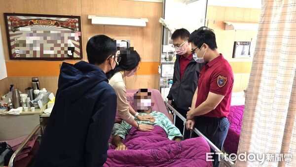 ▲南消第六大隊永華分隊成功搶救OHCA患者，後續前往醫院關懷探視，患者恢復情形良好。（圖／記者林東良翻攝，下同）