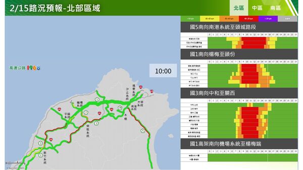 ▲▼連假首日國道路況。（圖／高公局提供）