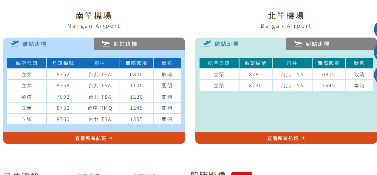 ▲▼馬祖南北竿機場因濃霧影響起降，多個航班取消。（圖／翻攝自馬祖航空站）