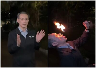 真吞火不是特效！鄭運鵬尾牙「表演吞火」　全場看傻：董事長太拚