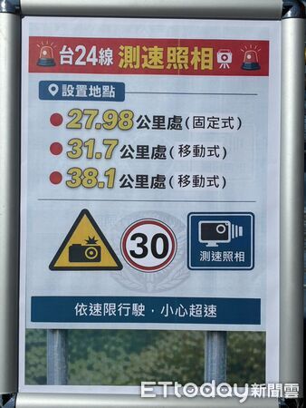 ▲里港警加強台24線測速照相宣導。（圖／記者陳崑福翻攝）