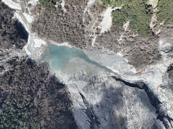 ▲▼ 馬太鞍溪堰塞湖最新畫面曝光 。（圖／翻攝自Facebook／林業及自然保育署花蓮分署）