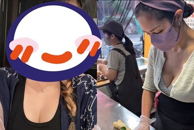 蘆洲麻糬「深V闆娘」爆紅　脫口罩真面目曝！網又暴動：好美