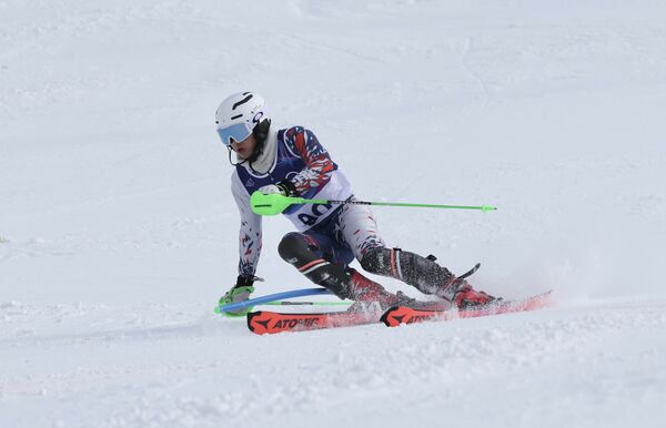 ▲中華隊20歲小將張天將在本屆冬奧滑雪曲道以36名完賽 。（圖／中華奧會提供）