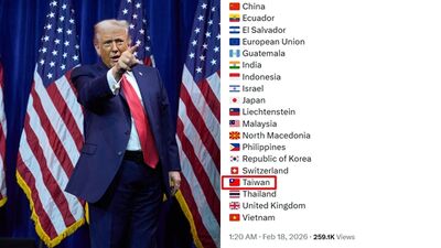 白宮帳號曬出「Taiwan+國旗！」　與中國並列22大貿易夥伴