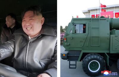 首創全球最強兵器！金正恩親駕「核彈頭」多管火箭車：神也難保佑