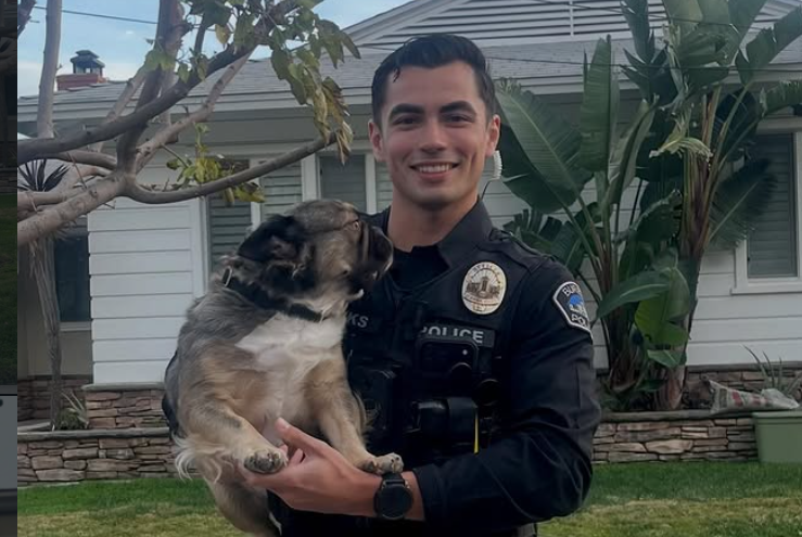 南加州鮮肉警「抱狗照太帥」爆紅 女粉喊好想當狗破37萬讚