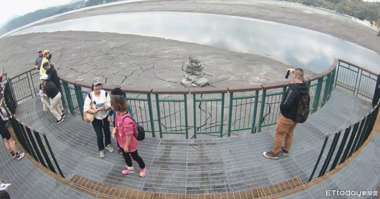 日月潭九蛙全都露!水位將跌破743m 日管處啟動二階段應變