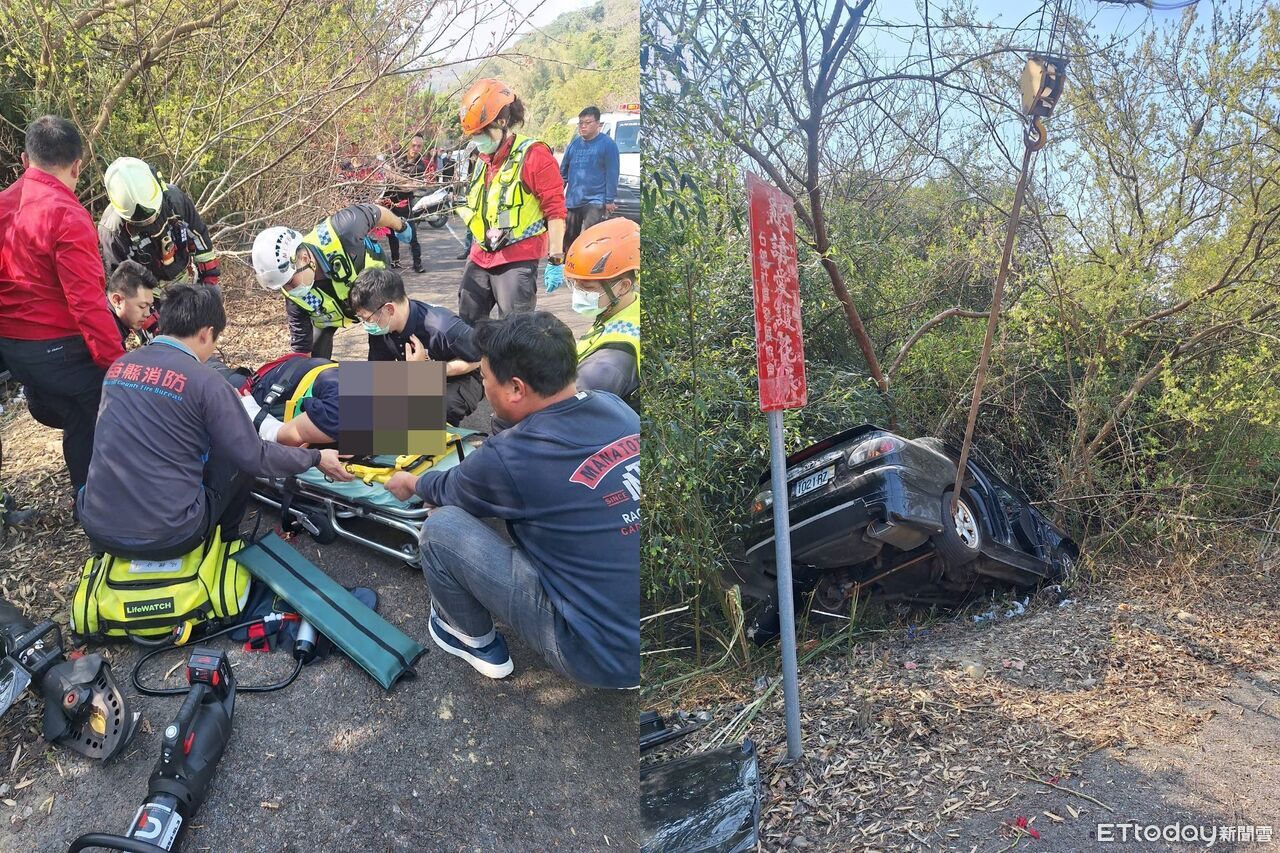 快訊/嬤載孫賞花!衝進櫻花林骨折受困 3童嚇壞消防鋸門救人