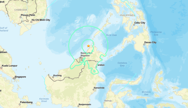 ▲▼馬來西亞沙巴外海7.1級地震。（圖／翻攝自USGS）