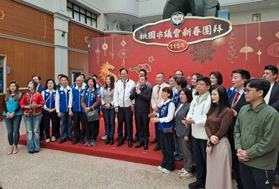 桃園市議會新春團拜　議長邱奕勝挺張善政連任