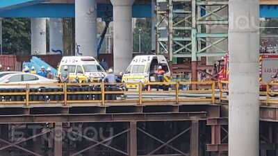 快訊／民權大橋改建工程意外！施工人員車墜基隆河　1命危1傷送醫