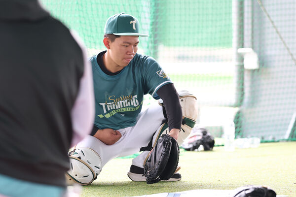 ▲▼台鋼雄鷹、NC恐龍練習賽，總教練洪一中、球員王柏融、曾昱磬、吳柏萱、陳致嘉、櫻井周斗。（圖／台鋼雄鷹提供）