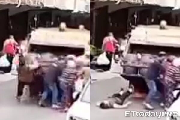垃圾車後車斗突彈起!阿姨倒垃圾慘被「上鉤拳 」KO 恐怖畫面曝