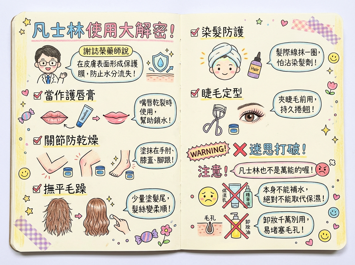 ▲▼凡士林「5大隱藏用法」全公開！藥師警告：拿來卸妝恐堵塞毛孔。（AI協作圖／記者李佳蓉製作，經編輯審核）