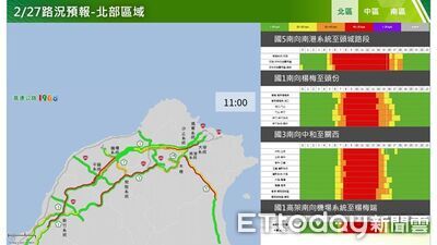 清晨國道車流為平日1.5倍　高公局公告上午9處易塞路段