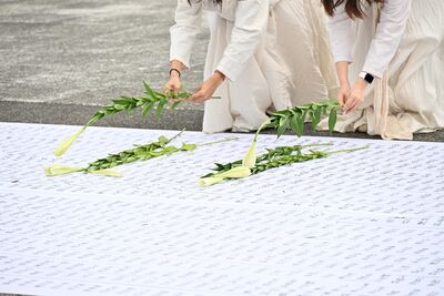 中正紀念堂前舉巨幅受難者名單　家屬：228是國家機器殺戮人民