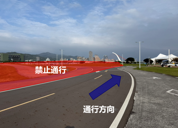 ▲大佳河濱公園3/1至10/31封閉部分自行車道和周邊遊戲場、沙坑。（圖／水利處提供）