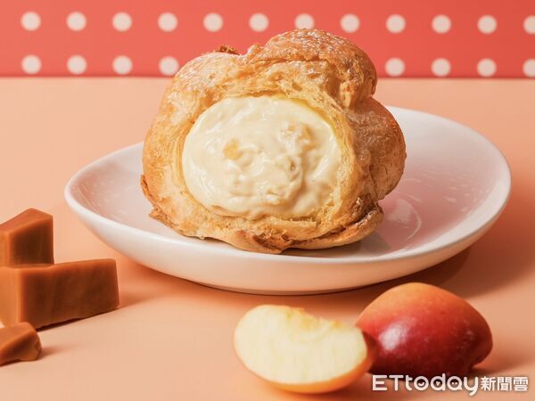 ▲▼beard papa&rsquo;s「統一布丁泡芙」、「焦糖蘋果泡芙」、「蜂蜜奶油派皮」。（圖／beard papa&rsquo;s提供）