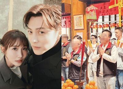 王子粿粿首度合體現身！消失4個月「參加宮廟團拜」　上香照片曝光