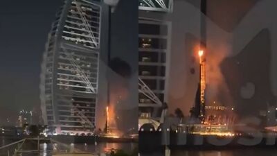 帆船飯店起火狂燒！伊朗報復攻擊「炸進杜拜」　中東多國遭殃