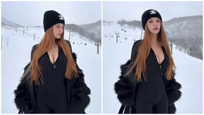 蔡瑞雪「拉下胸前拉鍊」日本滑雪穿超辣！蹦出超兇上圍  事業線被看光