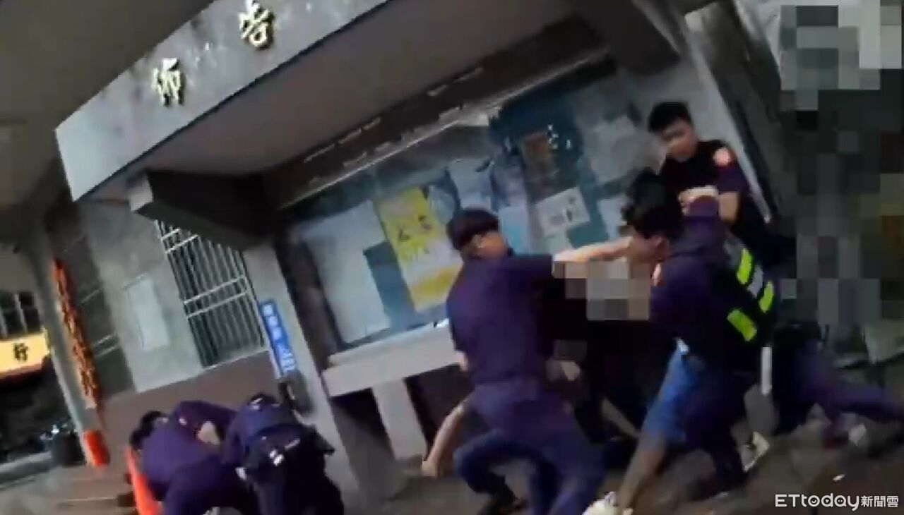 屏東3煞警局旁囂張持球棒狂砸車!拒捕叫囂遭壓制上銬