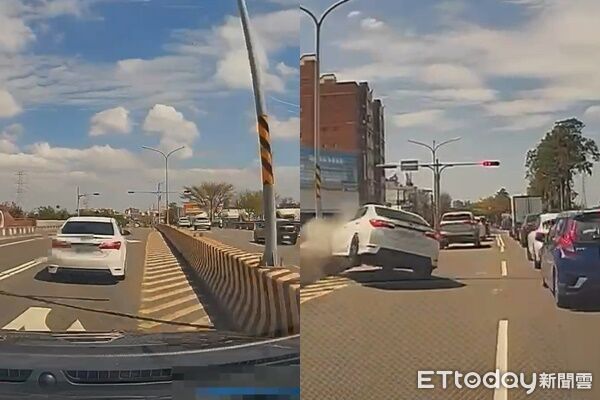 危險畫面曝!台南通緝犯拒檢狂飆撞護欄 警破窗拔槍壓制