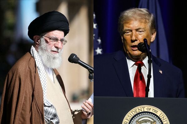 ▲伊朗最高領袖哈米尼（Ayatollah Ali Khamenei）。（圖／路透）▲美國總統川普下令空襲伊朗。（圖／路透）