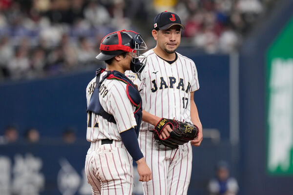 ▲相隔多年重返日本投手丘的菊池，首局卻遭遇震撼教育，單局挨4安失3分。（圖／達志影像／美聯社）