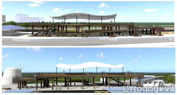 ▲集集車站旁環山視野空中平台今動土，預計明年中旬完工。（圖／游顥辦公室提供，下同）