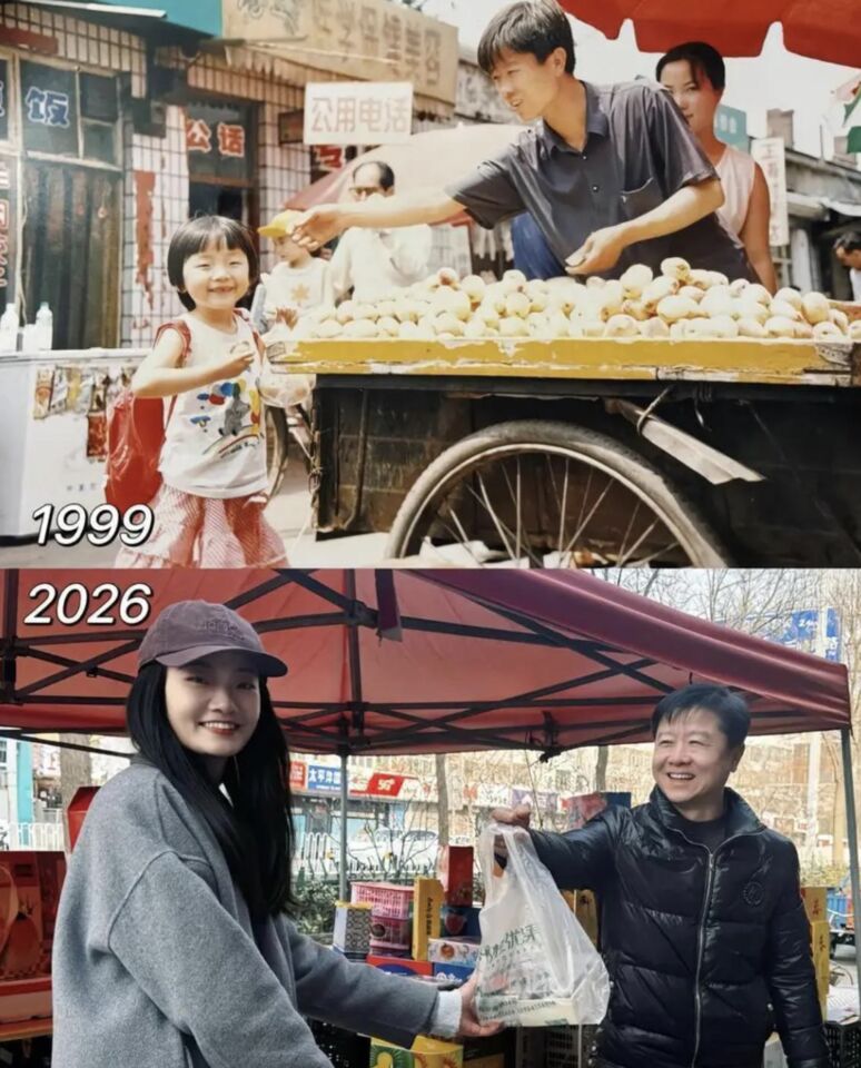 陸女孩時隔27年返水果攤曝同框照 老闆:看到自己初入社會的樣子