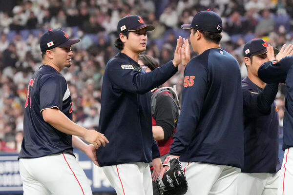 ▲WBC日本隊熱身賽以5比4險勝阪神虎，下一站就要對上中華隊。（圖／達志影像／美聯社）