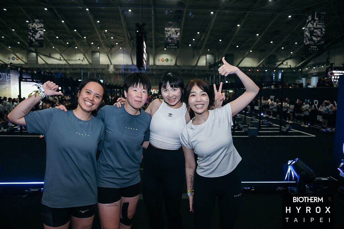 ▲▼蔡家蓁和同學一同組隊參加了近期風靡全球的全新混和運動賽事「HYROX」。（圖／想不到音樂工作室提供）