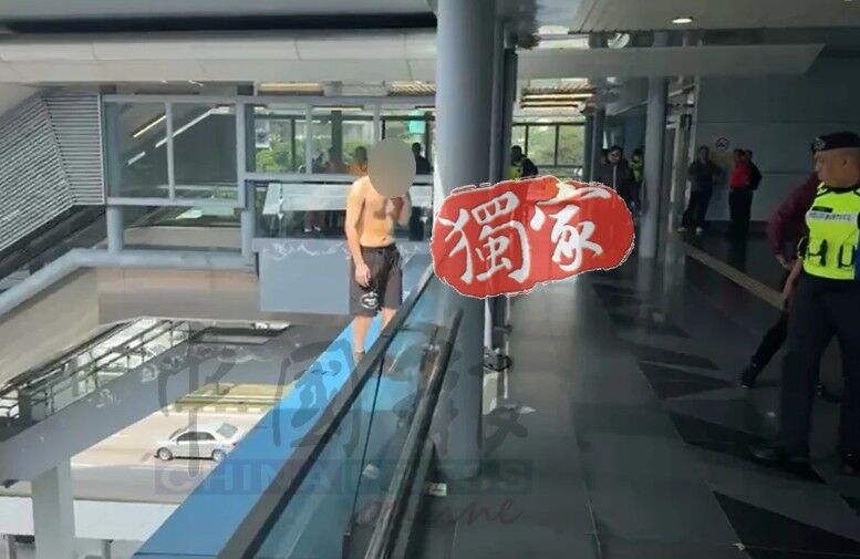 台男海外捷運站失控!半裸翻欄疑輕生 擦地舔手嚇壞路人
