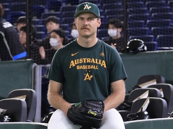 ▲▼澳洲隊投手亨德里克森（Josh Hendrickson）。（圖／截自Team Australia Baseball官方）