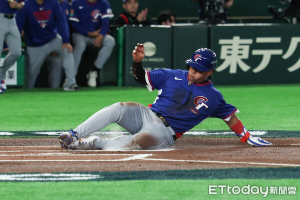 ▲中華隊鄭宗哲回本壘得分。（圖／記者林敬旻攝）